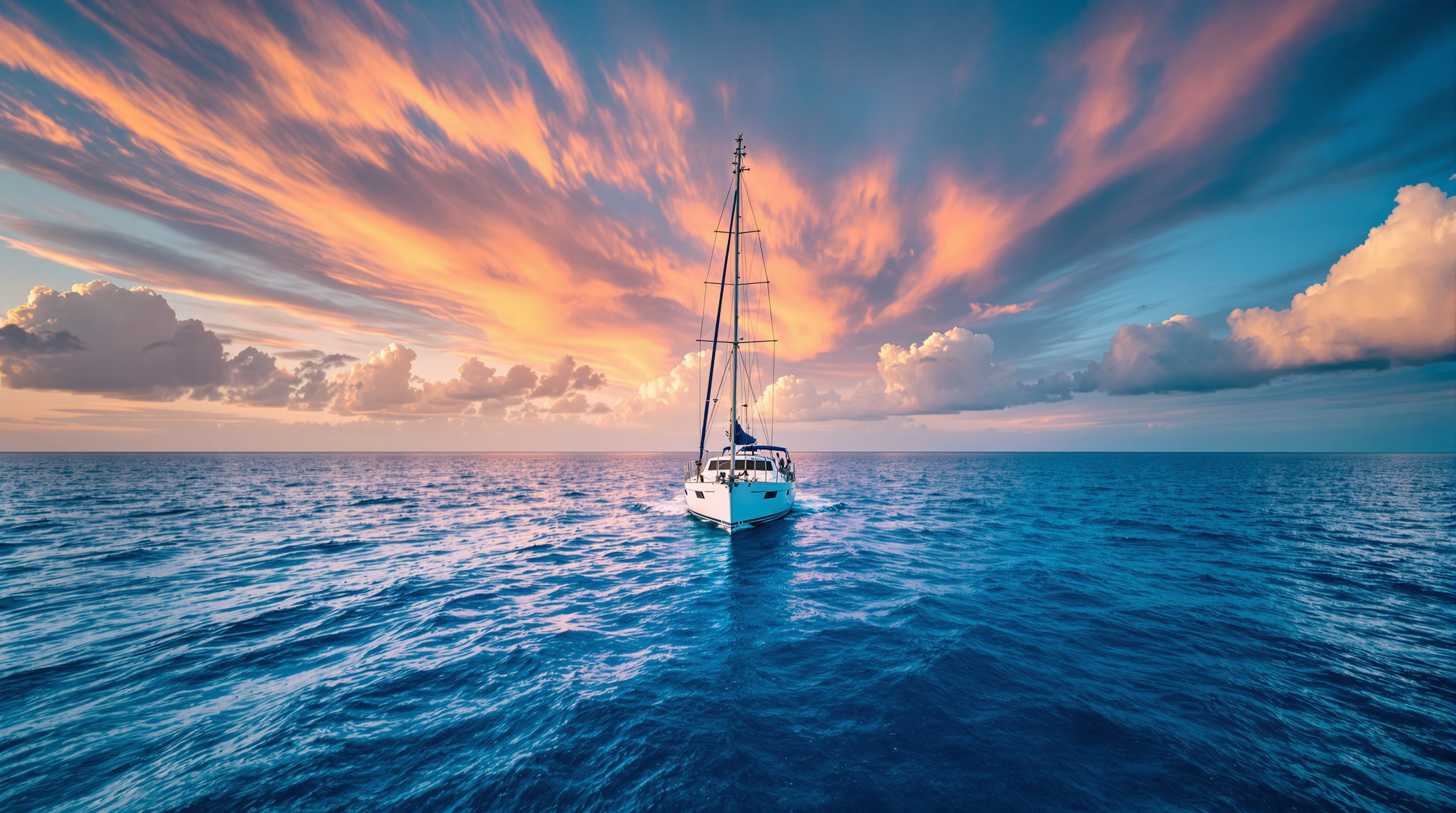 Sailing yacht at sea